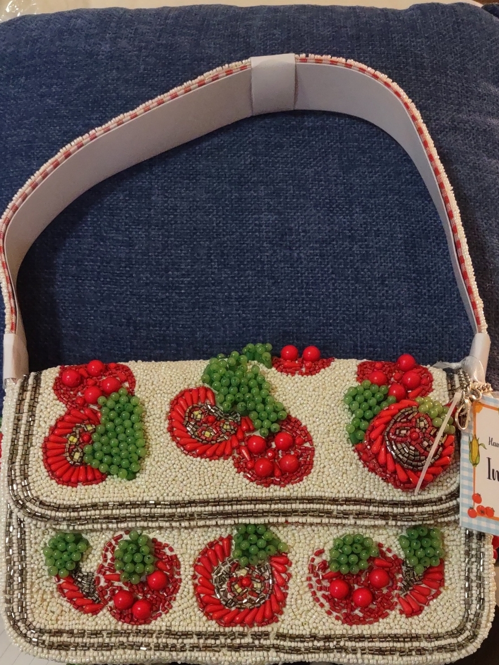 NWTS! Made In India! Hard To Find* VIRAL* Beaded Tomato Shoulder Bag.